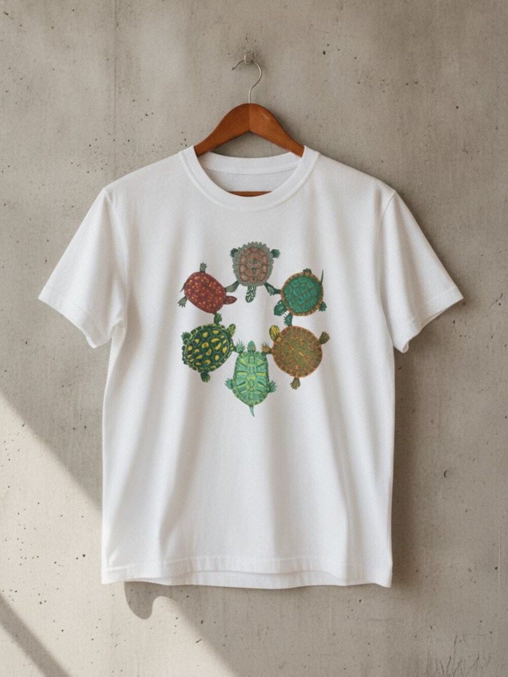 Colorful Turtle Graphic Tee | Cute Nature Animal T-Shirt | White Casual Top